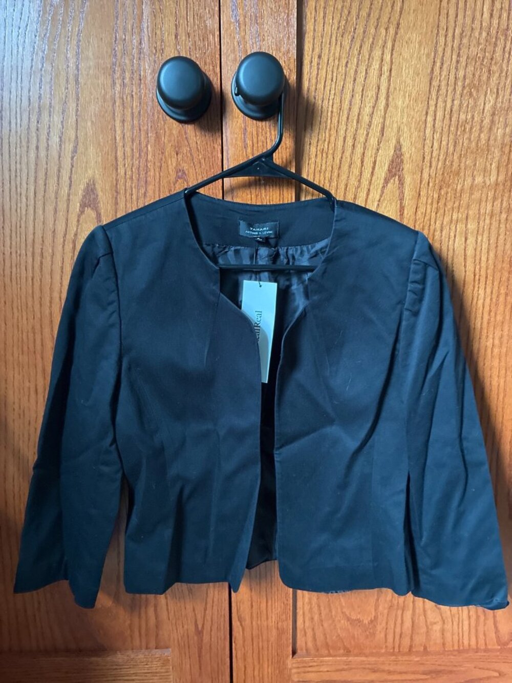 Tahari Black Open-Front Jacket Size 8